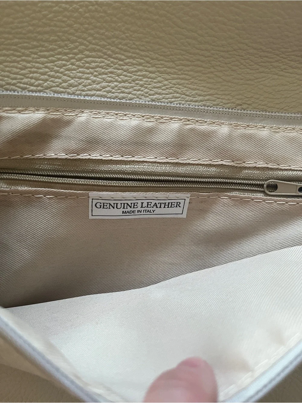 Genuine Italian Leather Ivory Crossbody